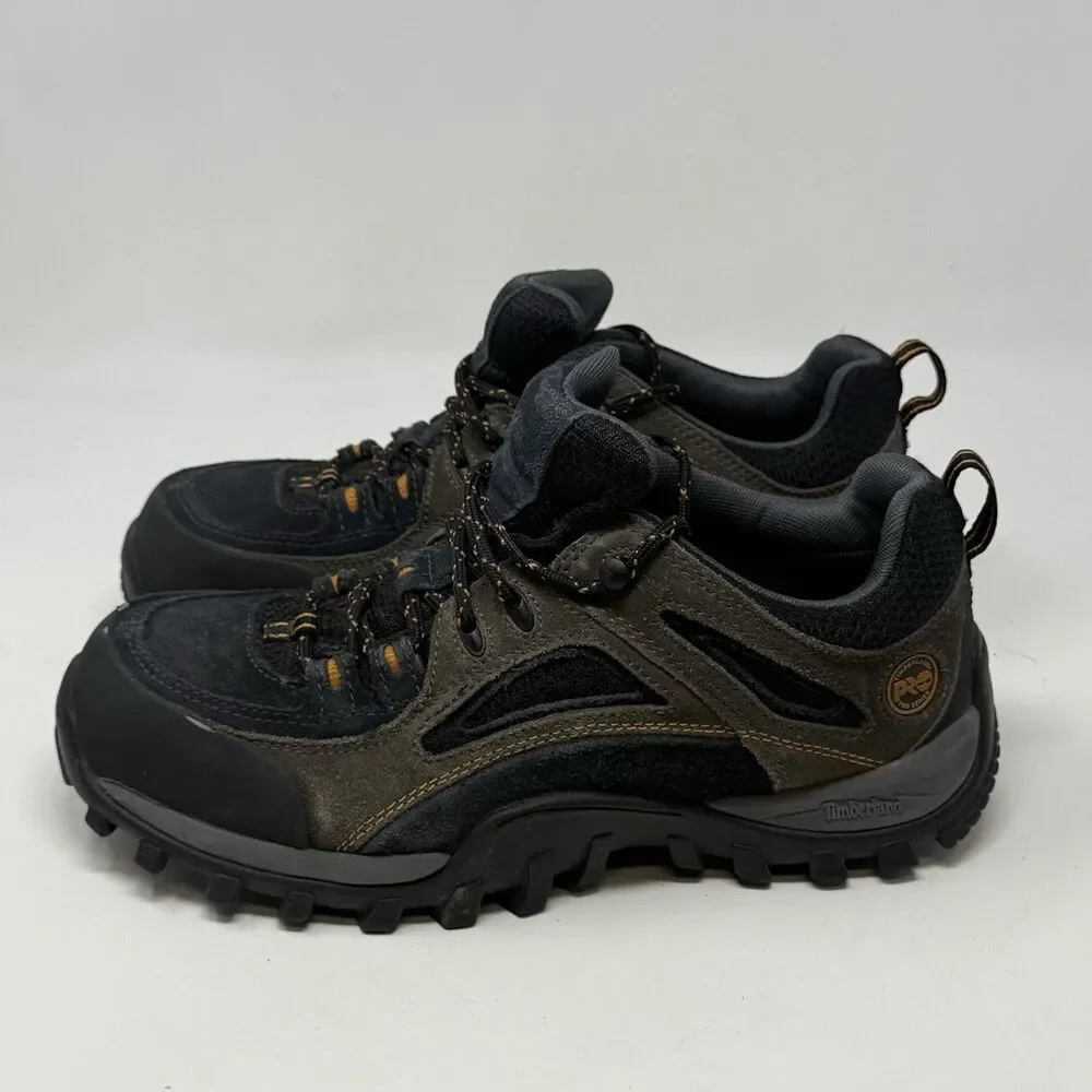 Timberland Pro Mudsill Steel Toe Work Shoes Mens 7.5 Blue Gray Suede Lace Up